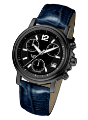 121TIME - Zenturio Steel Quartz chrono black 38mm